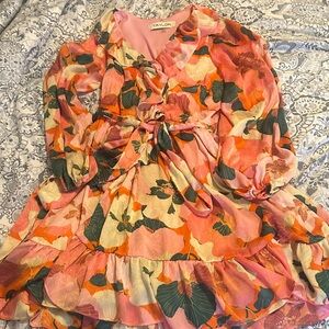 Taylor Vibrant Pink and Orange Dress